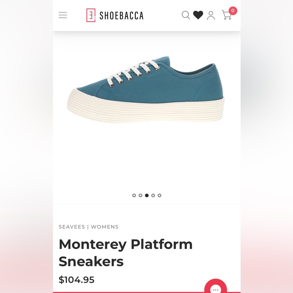 Brand New Monterey SeaVees Platform Sneaker in Peacock Blue